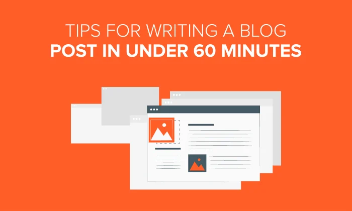 I orange background with the words tips for writing a blog