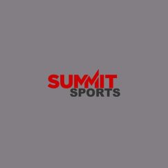 A grey square with the word summit sports on it. wearegeeky.com the home of pay monthly web and graphic design.