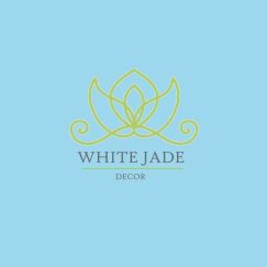 A light blue background with the words white jade decor on it. wearegeeky.com the home of pay monthly web and graphic design.